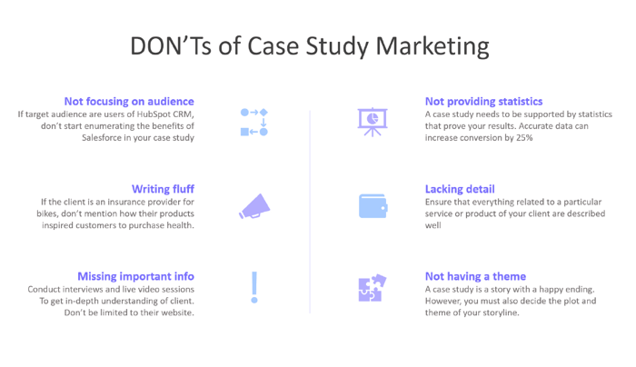 Things to avoid for writing an effective customer case study